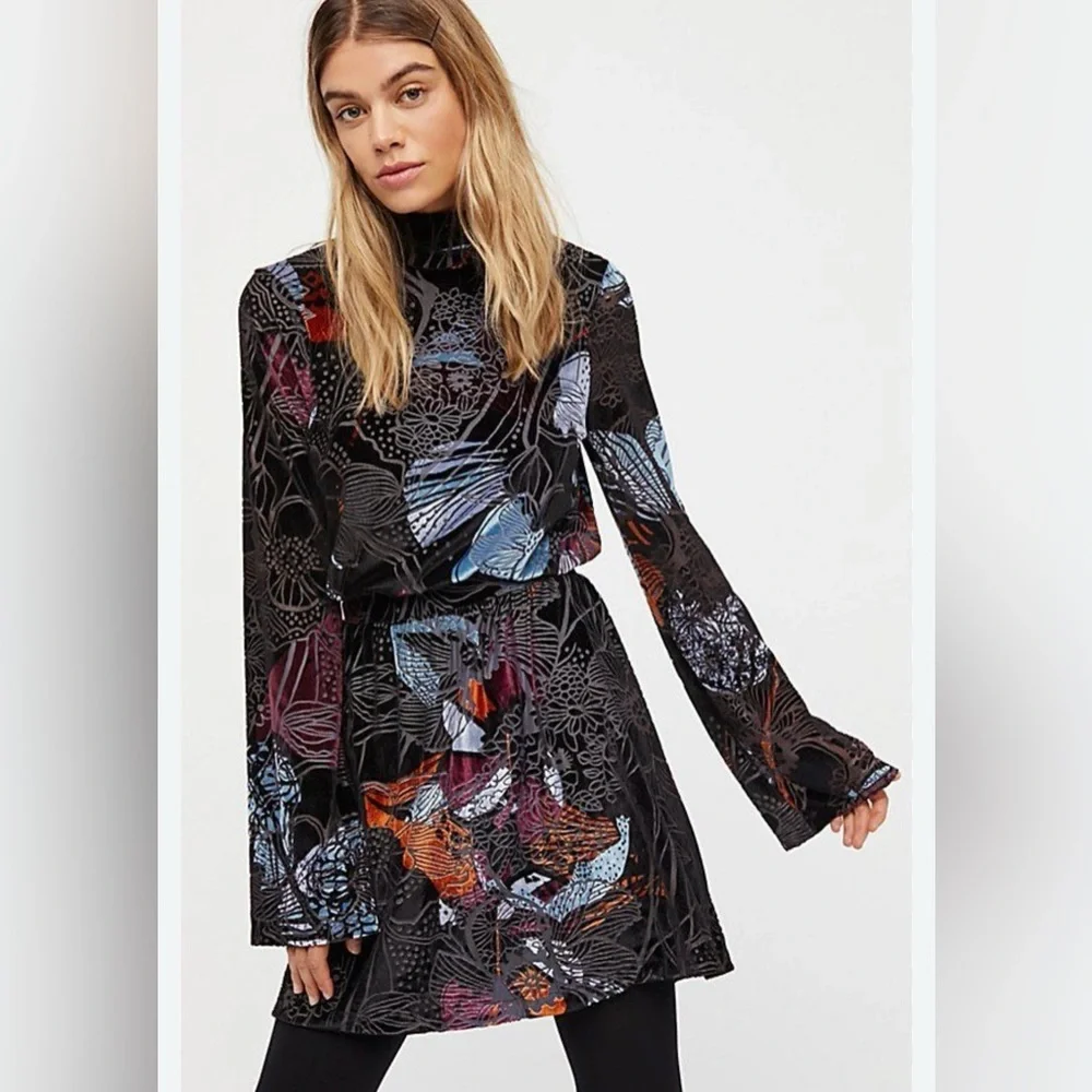 Free People Christine Velvet Fit And Flare Dress 💕
